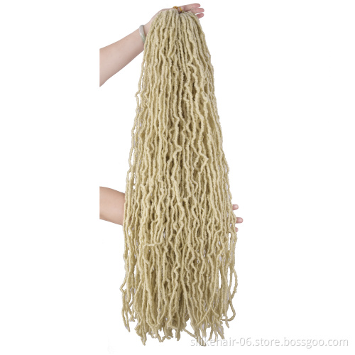 Wholesale 36 inch Blonde Goddess Braiding Dreadlocks For Black Women Nu Locs Crochet Braid Hair Synthetic Faux Locs Extension